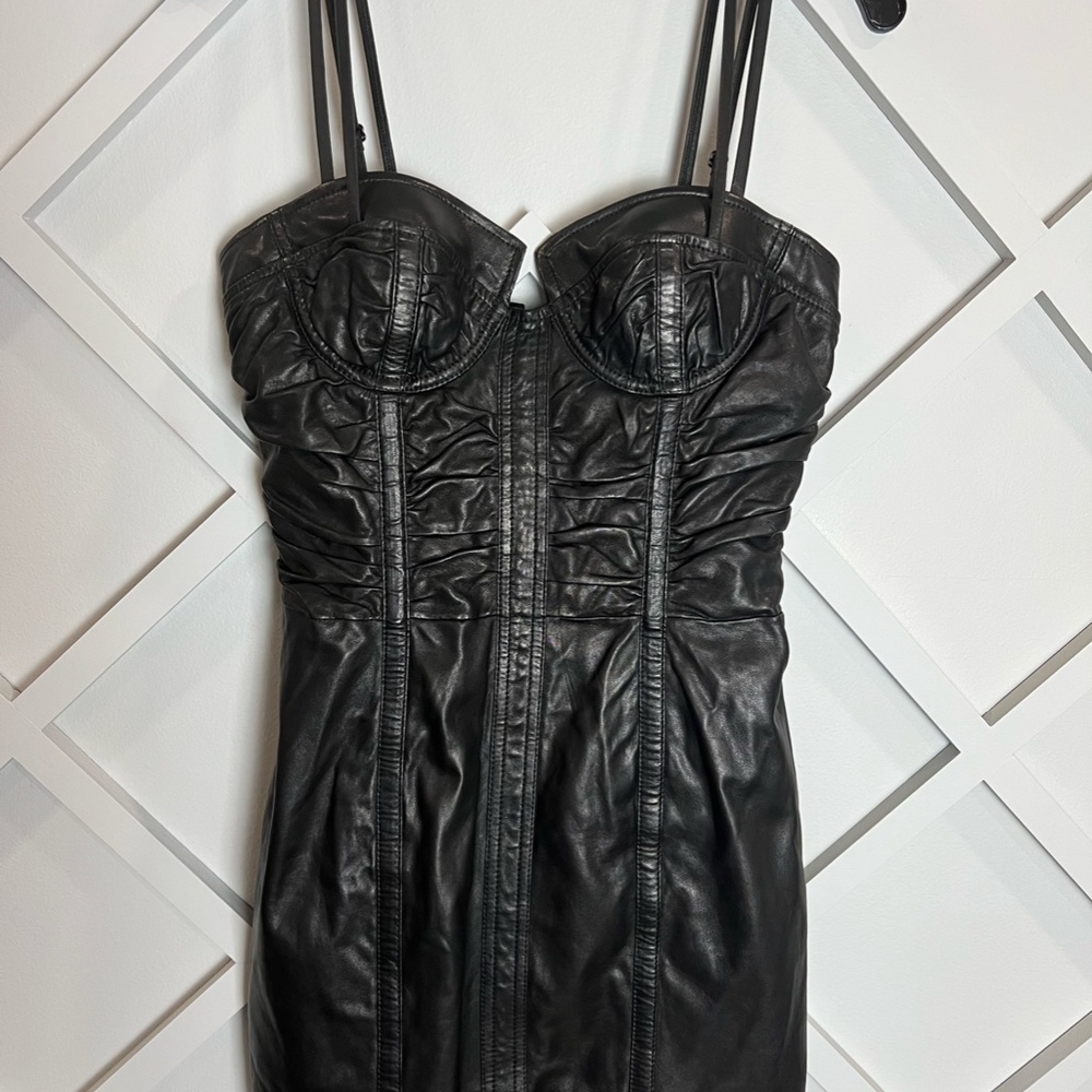 Balmain Leather Mini Dress